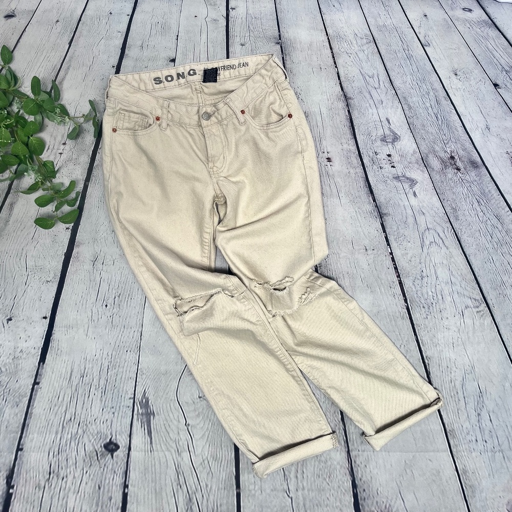 Song Women's 90's Boyfriend Low Rise Cream Size 3/26